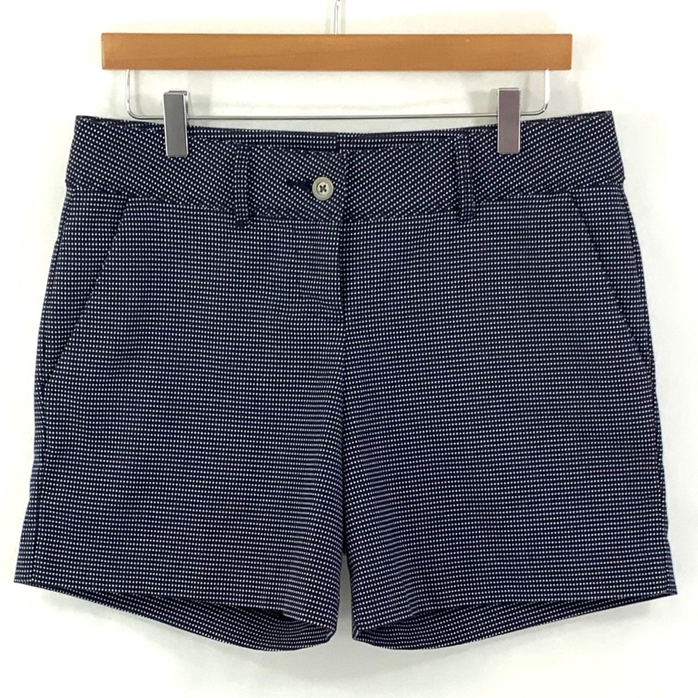 THE LIMITED Blue Flat Front Shorts Basic Tailored Shorts Navy & White i24